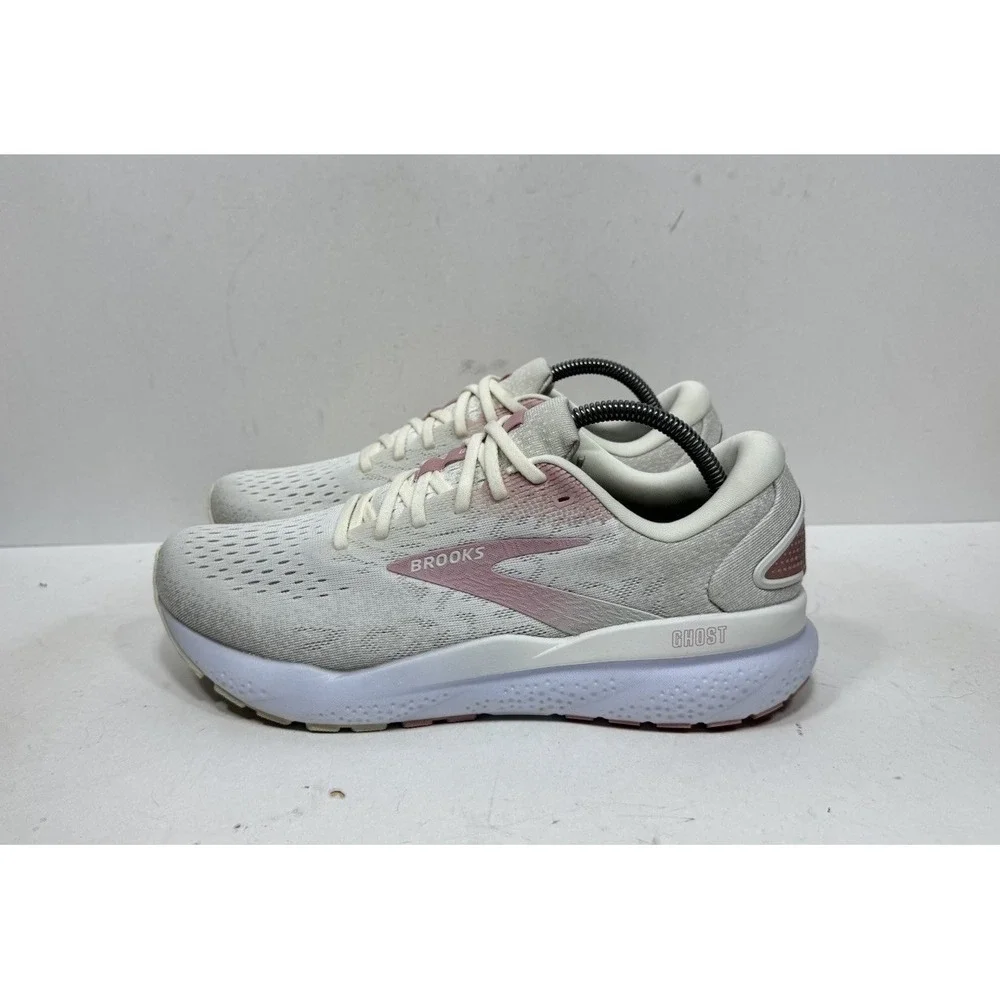 Brooks Ghost 16 Cream Pink Running Shoes Sneakers Women's Size 11 1204071B136